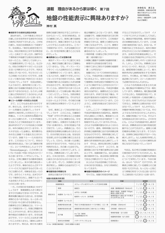 画像：『地盤の性能表示に興味ありますか？』神村真