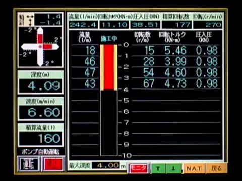 施工管理装置柱状改良杭モニター